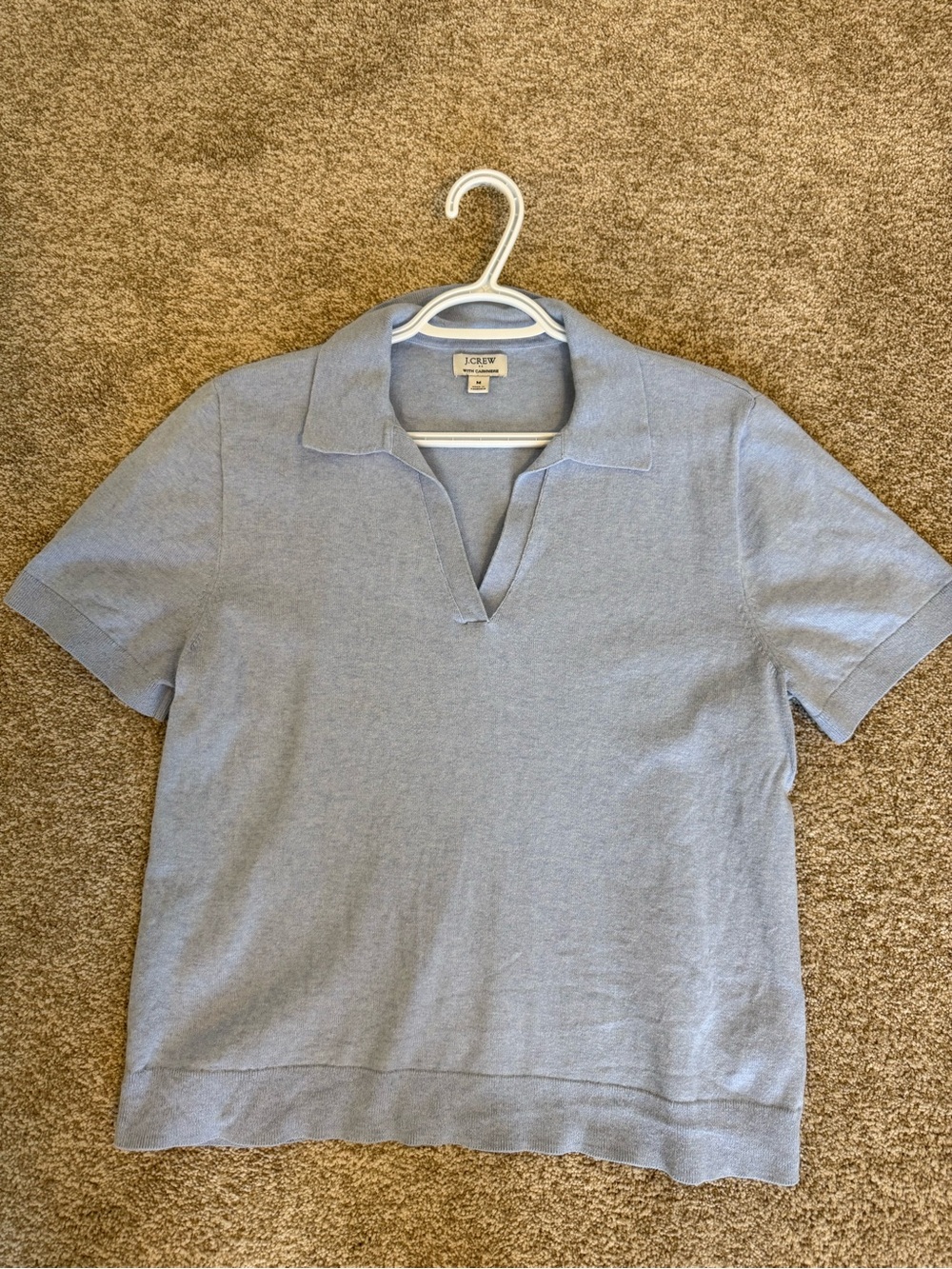 J. Crew Sky Blue Short-Sleeve Polo Knit Top